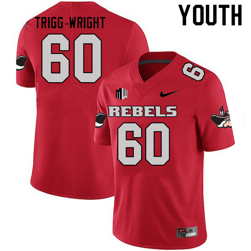 Youth #60 Amani Trigg-Wright UNLV Rebels College Football Jerseys Sale-Scarlet